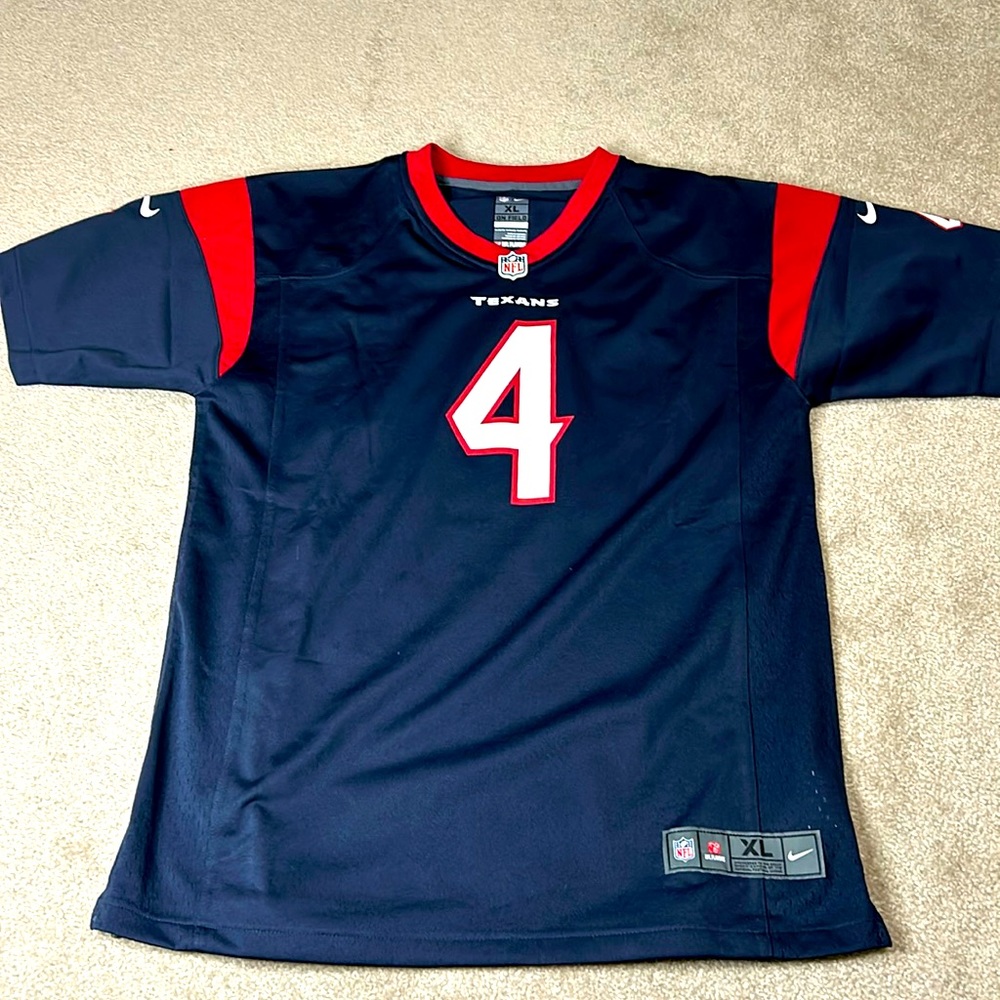 Deshaun Watson #4 Houston Texans Blue Jersey Youth XL NFL Nike On Field
